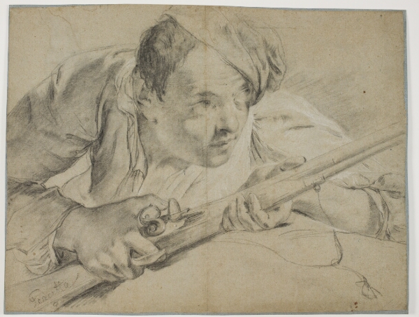 Giovanni Battista Piazzetta, Jæger med et gevær set forfra