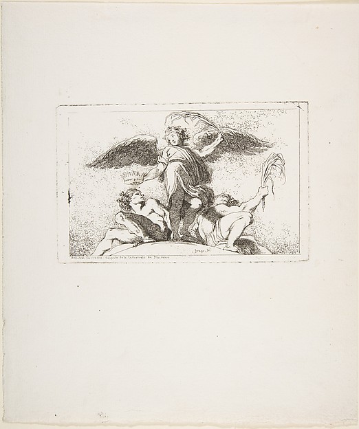 Jean Honoré Fragonard, Angel Holding a Palm and a Crown