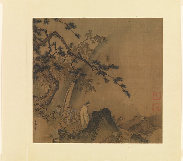 Ma Yuan, Scholar viewing a waterfall