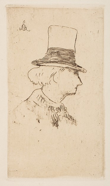 Edouard Manet, Portrait of Charles Baudelaire, in profile
