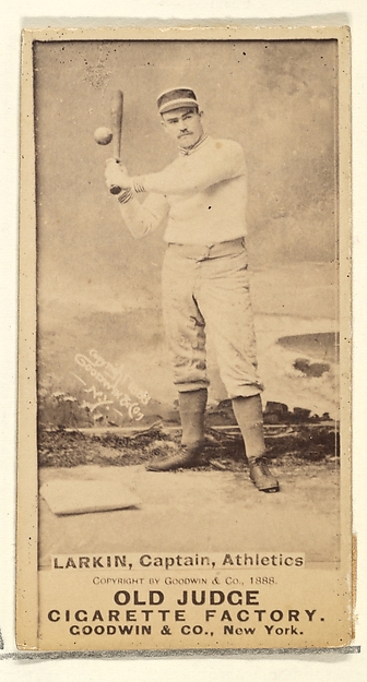 Goodwin & Company, Larkin, Captain, Philadelphia Athletics, from the Old Judge series (N172) for Old Judge Cigarettes