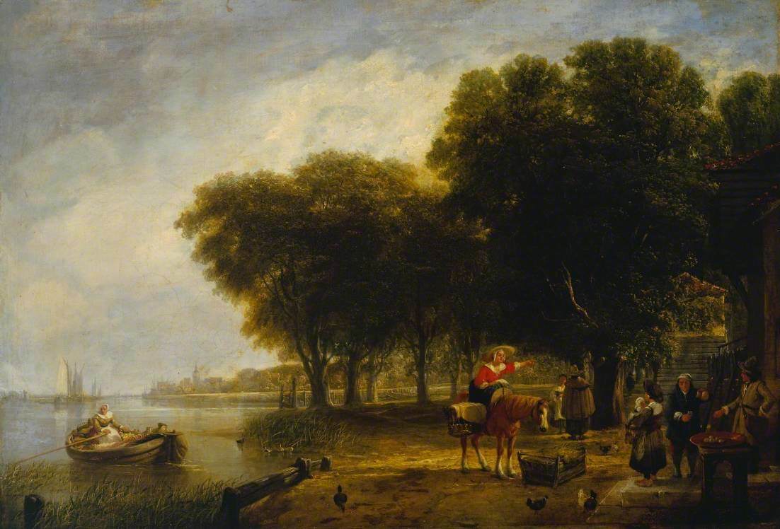 Augustus Wall Callcott, Dutch Peasants Waiting the Return of the Passage Boat