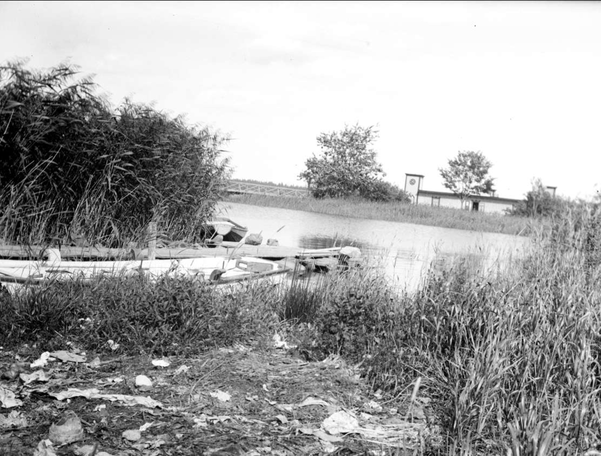 August Fredrik Schagerström, Badhusholmen och Östhammars kallbadhus, Östhammar, Uppland juli 1920