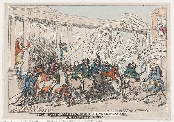 Thomas Rowlandson, The Irish Ambassadors Extraordinary, A  Gallante Show