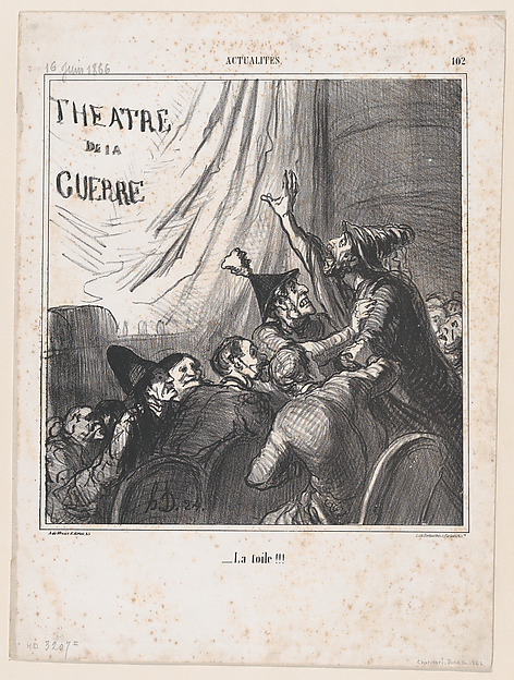 Honoré Daumier, Curtain!!!, from 'News of the day,' published in "Le Charivari"