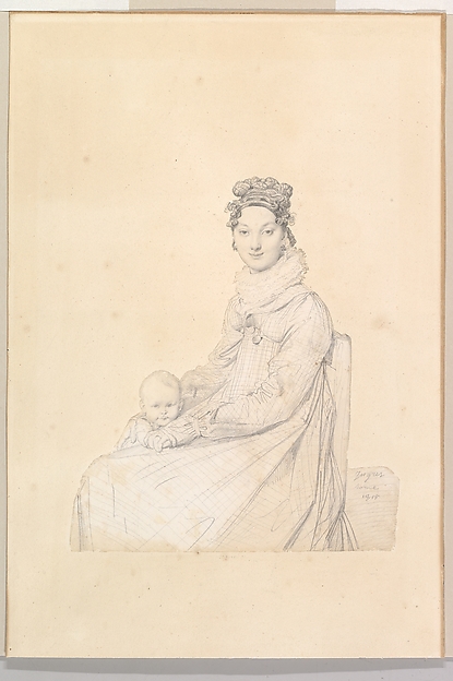 Jean Auguste Dominique Ingres, Madame Alexandre Lethière, née Rosa Meli, and Her Daughter, Letizia