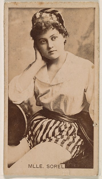 Kinney Brothers Tobacco Company, Mlle. Sorel, from the Actresses series (N245) issued by Kinney Brothers to promote Sweet Caporal Cigarettes