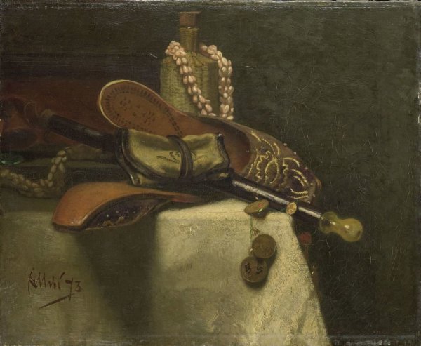 August Allebé, Still Life with Oriental Slippers