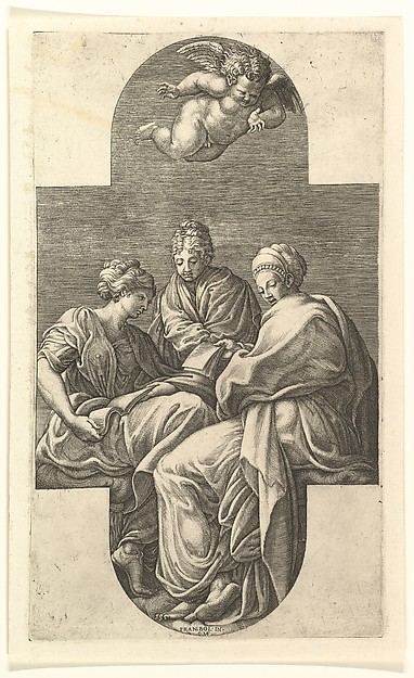 Giorgio Ghisi, Three Muses and a Gesturing Putto