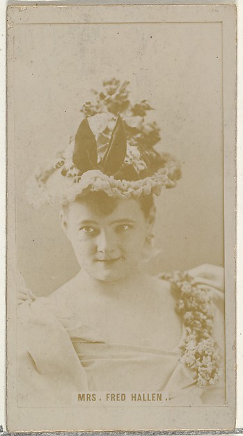 W. Duke, Sons & Co., Mrs. Fred Hallen, from the Actors and Actresses series (N145-8) issued by Duke Sons & Co. to promote Duke Cigarettes