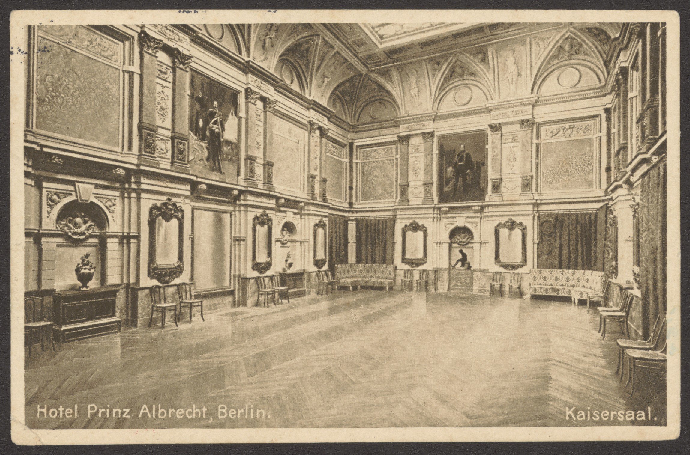 Unknown artist, Ansichtskarte Hotel Prinz Albrecht, "Kaisersaal", Prinz-Albrecht-Straße 9