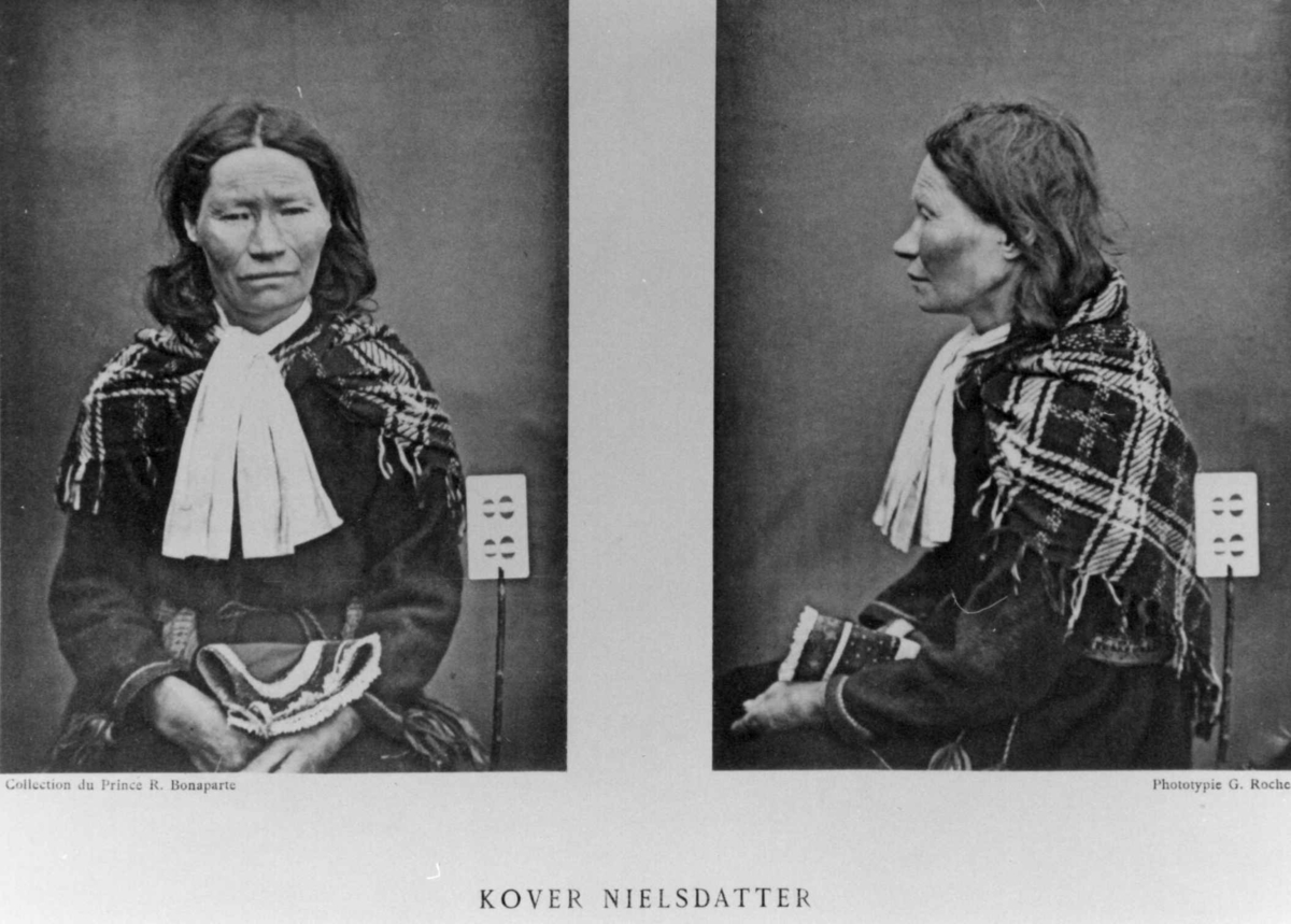 G. Roche, Roland Bonaparte sin samling. Portrett av Kover Nielsdatter. Inngår i Bonapartes sameportretter som nr. 88. Bonaparte