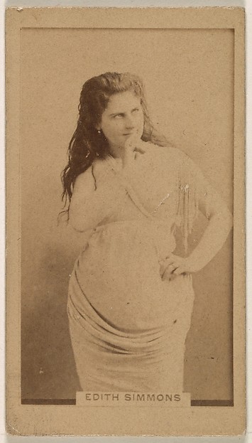 Kinney Brothers Tobacco Company, Edith Simmons, from the Actresses series (N245) issued by Kinney Brothers to promote Sweet Caporal Cigarettes