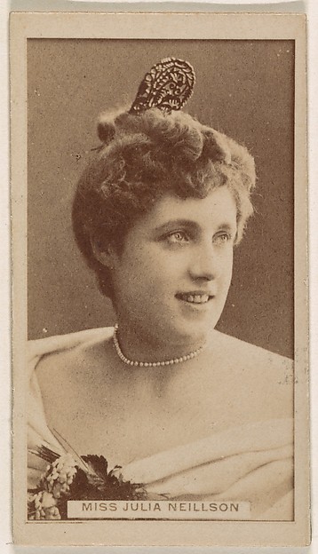 Kinney Brothers Tobacco Company, Miss Julia Neillson, from the Actresses series (N245) issued by Kinney Brothers to promote Sweet Caporal Cigarettes