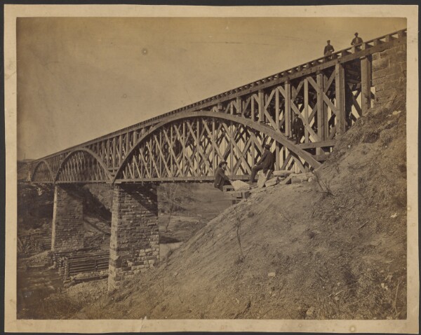 A. J. Russell, [Potomac Creek Bridge, Haupt truss contruction, Aquila Creek, Fredericksburg Railroad, Va.