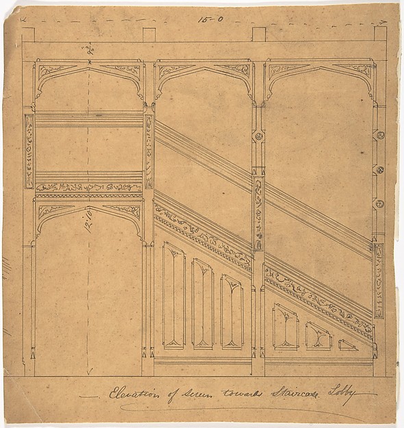 Anonymous, British, 19th century, Staircase Lobby Design