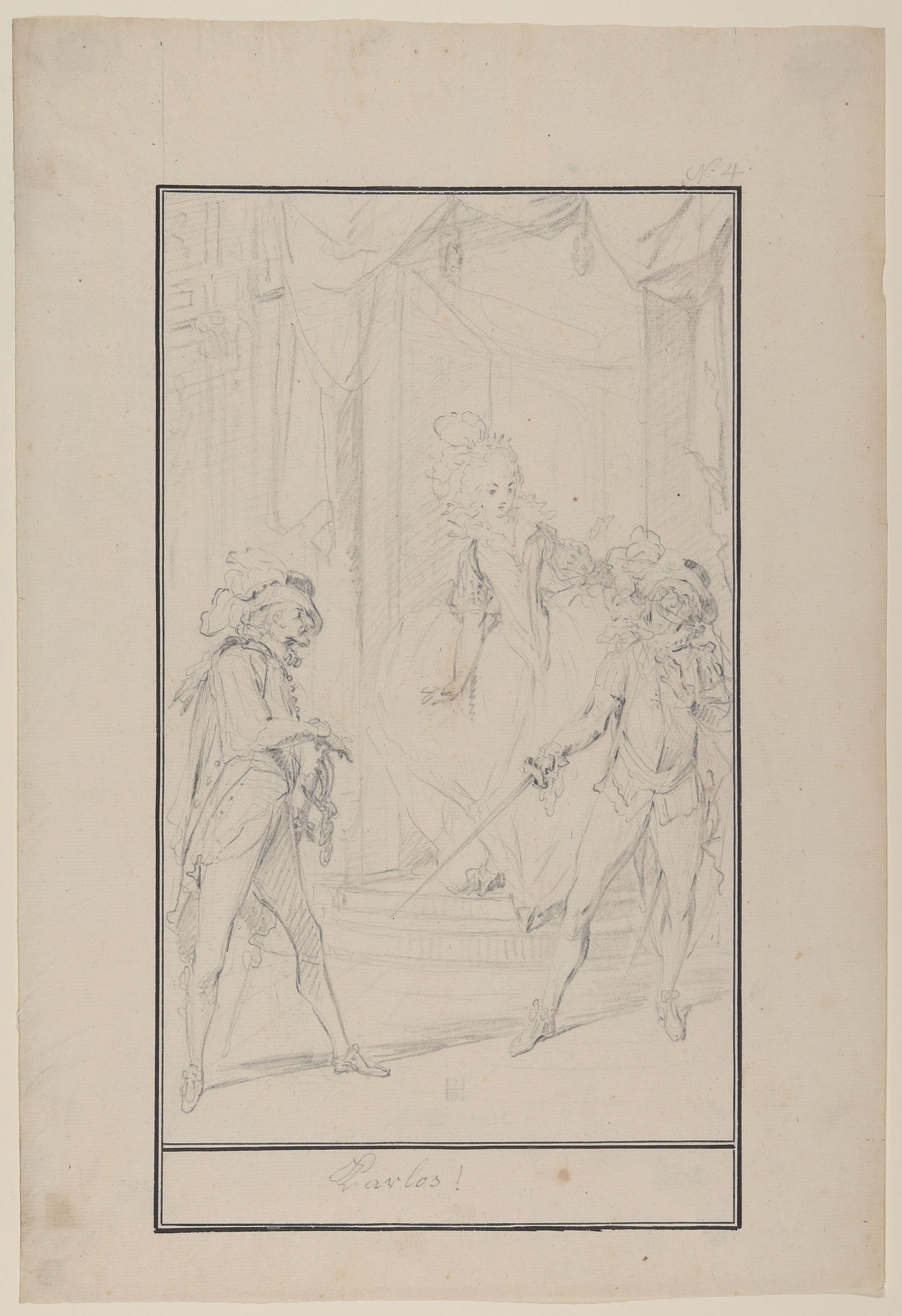 Johann Heinrich Ramberg, Illustration zu Friedrich Schillers "Don Carlos": Die Fechtszene