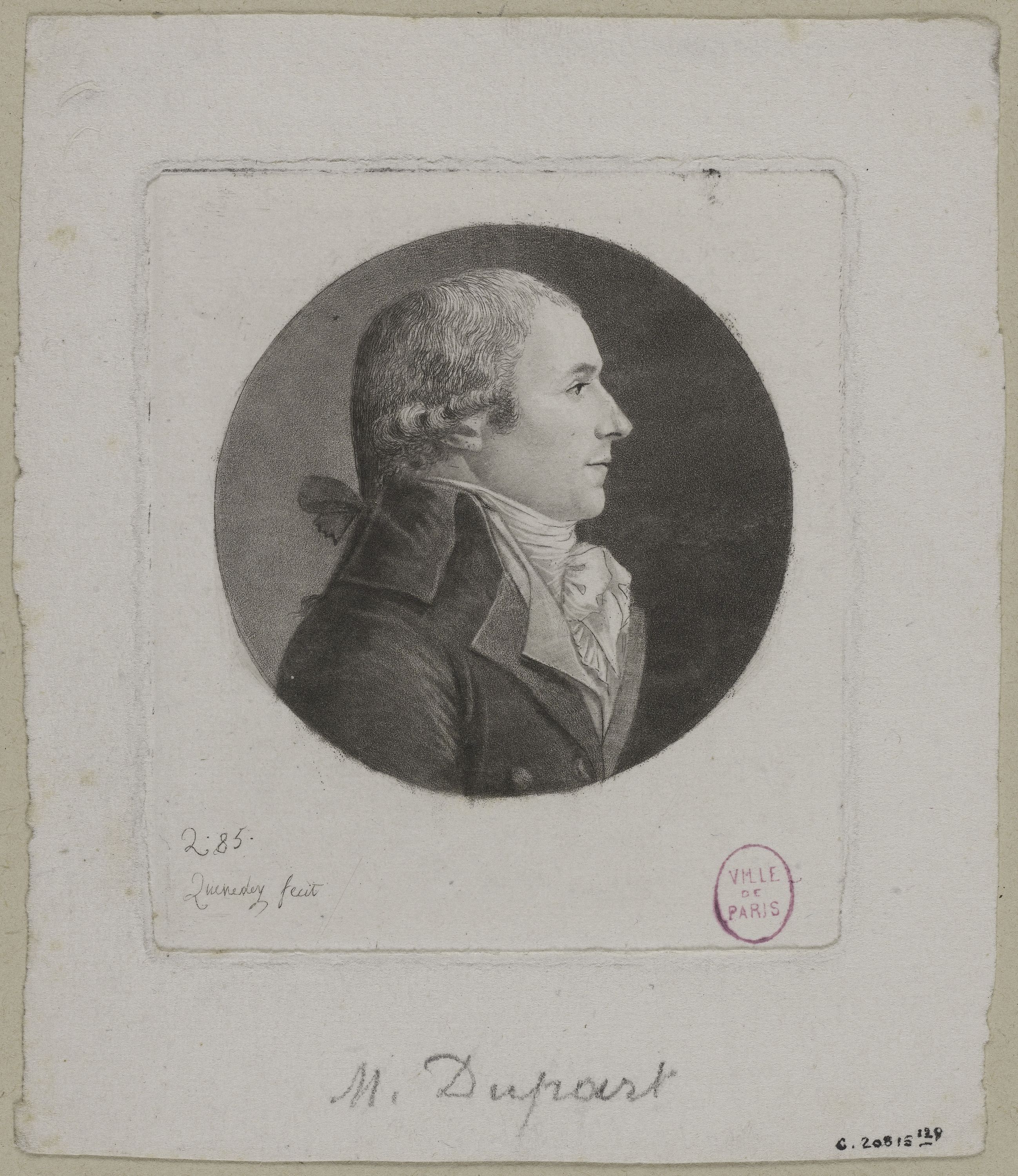 Edmé Quenedey, Portrait de Monsieur Dupart
