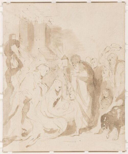 Jacob Jordaens, Recto: Adoration of the Shepherds, Verso: Adoration of the Shepherds