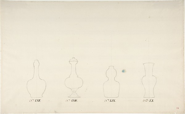 Anonymous, French, 18th century, Design for Four Vases