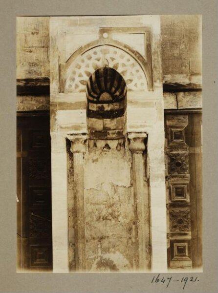 K.A.C. Creswell, Mihrab of northeast mausoleum in the madrasa of Mamluk Sultan Sha'ban's mother (Khawand Baraka), Cairo