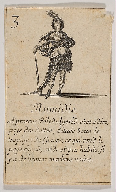 Stefano della Bella, Numidie, from "Jeu de la Géographie"