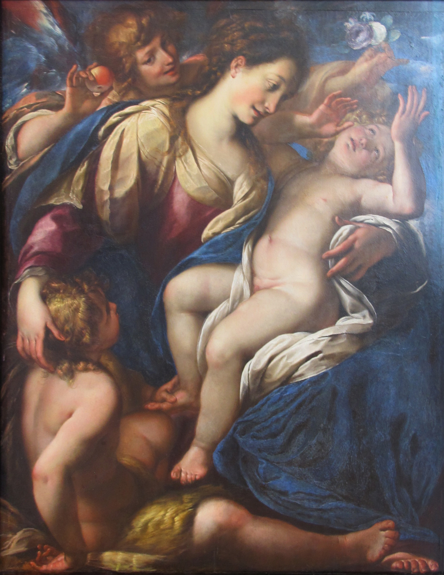 Giulio Cesare Procaccini, Madonna with child, John the Baptist, and an angel