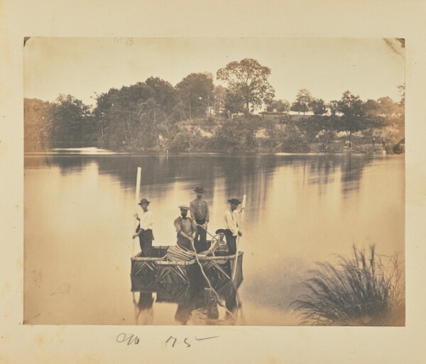 A. J. Russell, Small Raft of Blanket Boats Crossing the Potomac River
