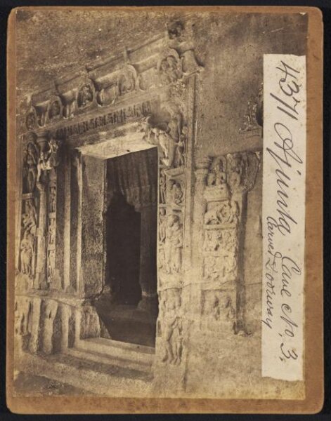 Francis Frith, Ajinta Cave No. 3 Carved Doorway