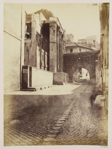 Parker, John Henry, Forum of Augustus, with Interior of tufa Wall and Arch of travertine inserted (Arco di Pantano), and Temple of Mars Ultor (?).