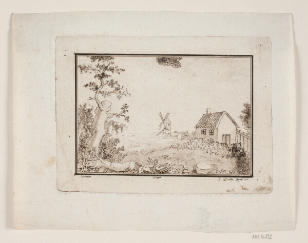 Gerhard Ludvig Lahde, Landskab med hus og mølle