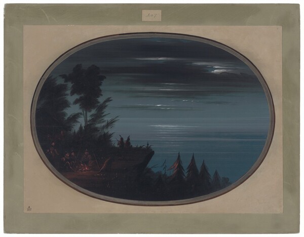 George Catlin, Nayas Village at Night