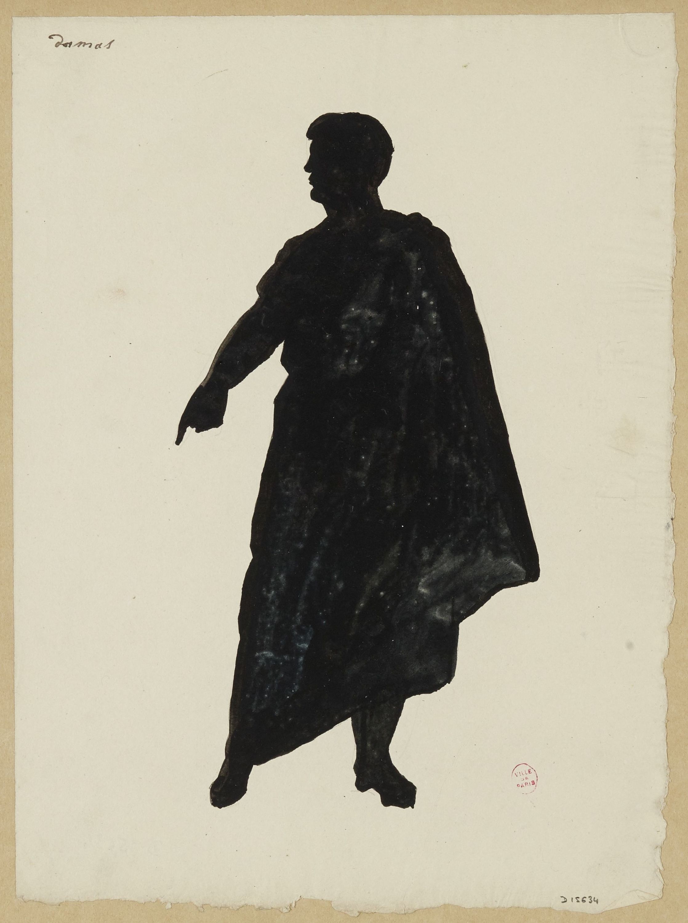 Anonyme, Portrait silhouette de l’acteur Damas.