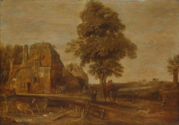 Aert van der Neer, Landscape with an Inn