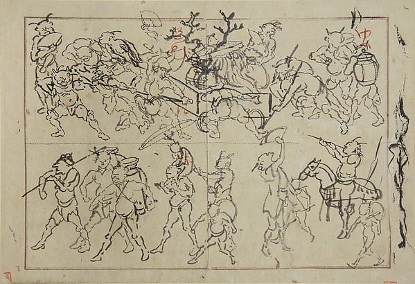 Kawanabe Kyōsai 河鍋暁斎, Preliminary Drawings of Demons