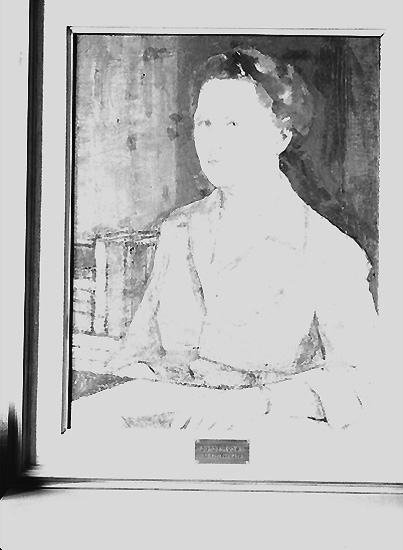 Knut Borg, The Mention House, Painting Motif: a woman. Portrait of Gerda Rydell, Principal 1946 - 1959.