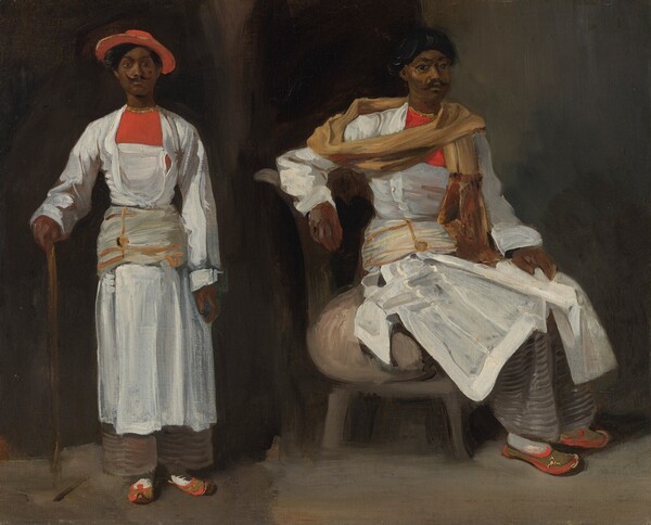 Eugène Delacroix, Two Studies of an Indian from Calcutta, Seated and Standing