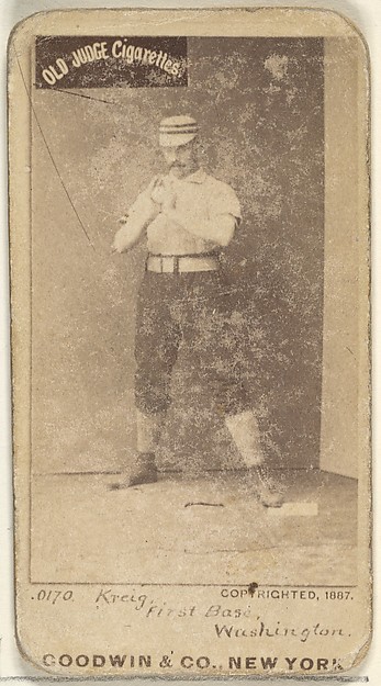 Goodwin & Company, William "Bill" Frederick Krieg, 1st Base, Washington Nationals, from the Old Judge series (N172) for Old Judge Cigarettes