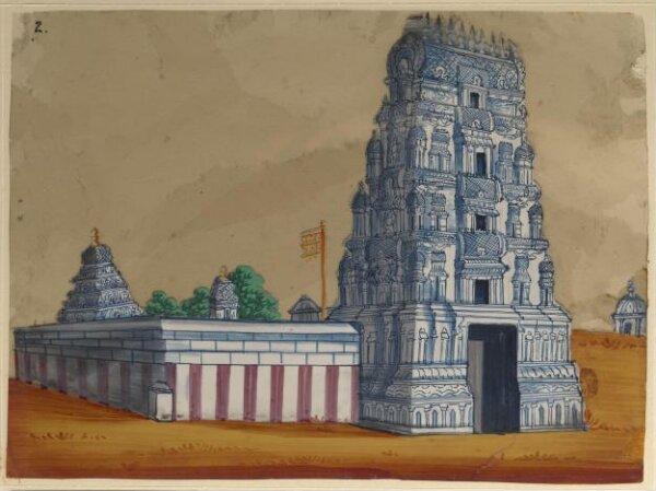 Unknown, One of sixteen paintings of unidentified South Indian temples.