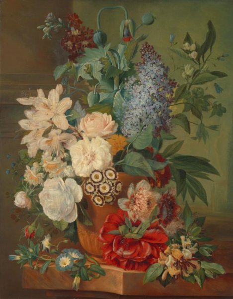 Albertus Jonas Brandt, Flowers in a Terra Cotta Vase
