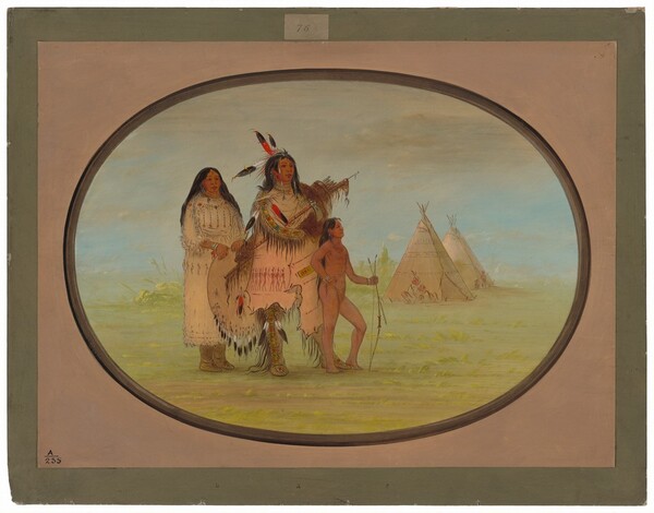 George Catlin, A K'nisteneux Warrior and Family