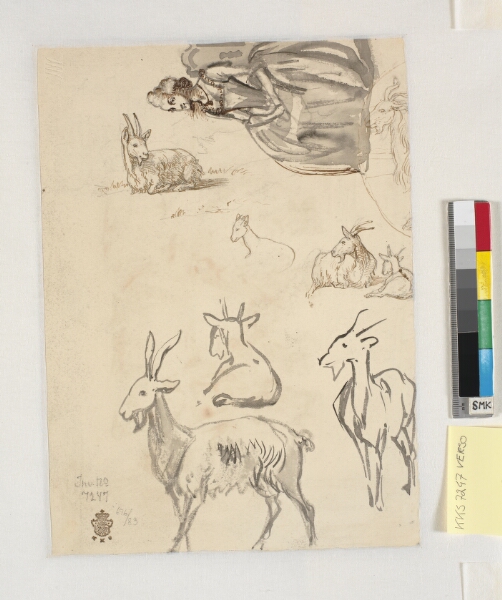 Wilhelm Marstrand, Geder, siddende rokokodame