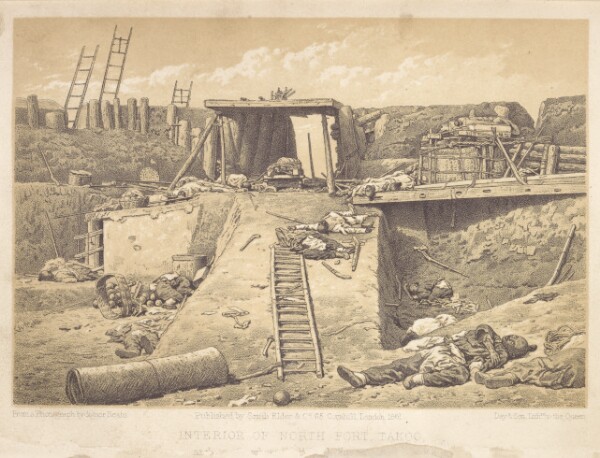 Felice Beato, Interior of North Fort Taku, at the Angle Where the British Troops Entered
