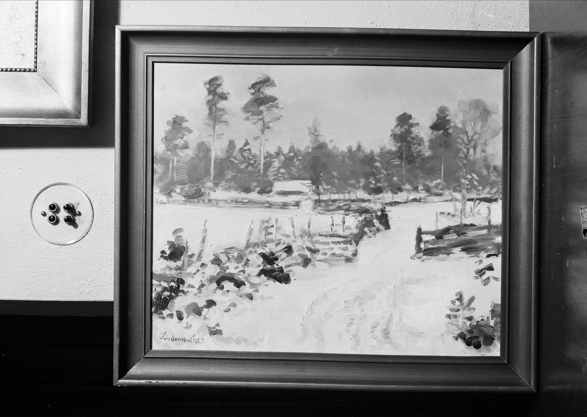 Gunnar Sundgren, Oljemålning av Lindorm Liljefors tillhörande godsägare Per Johan Högfeldt, Nyborgs gård, Håtuna socken, Uppland 1940