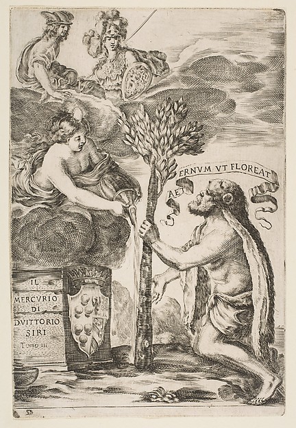 Stefano della Bella, Frontispiece for Il Mercurio, III: Hercules Planting His Club