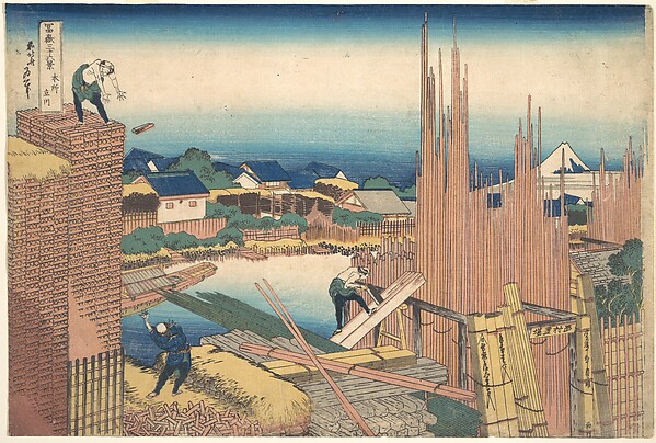 Katsushika Hokusai, Tatekawa in Honjō (Honjō Tatekawa), from the series Thirty-six Views of Mount Fuji (Fugaku sanjūrokkei)