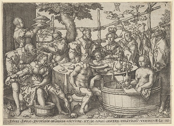 Heinrich Aldegrever, The Rich Man at His Table, from "The Parable of the Rich Man and Lazarus"