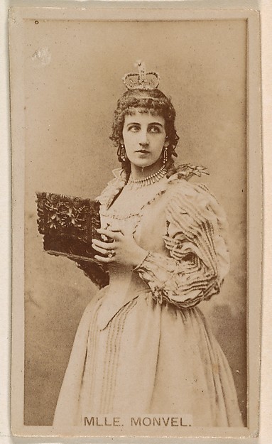 Kinney Brothers Tobacco Company, Mlle. Monvel, from the Actresses series (N245) issued by Kinney Brothers to promote Sweet Caporal Cigarettes