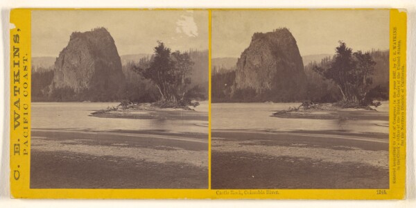 Carleton Watkins, Castle Rock, Columbia River.