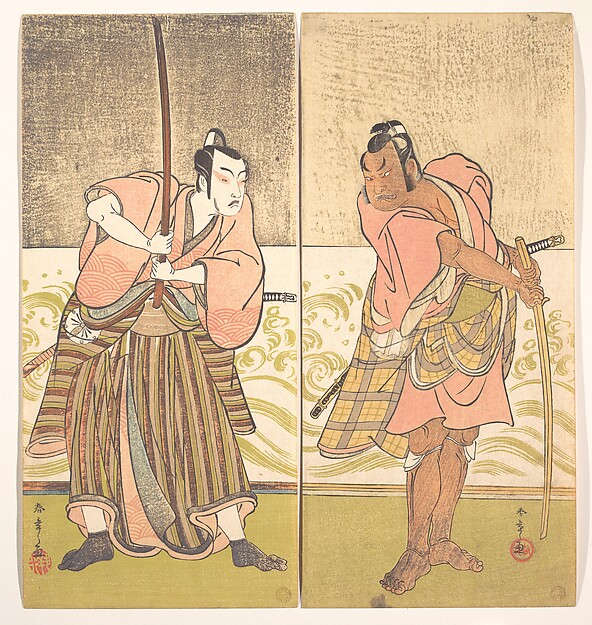 Katsukawa Shunshō　勝川春章, The Actor Sakata Hangoro II and the Actor Matsumoto Koshiro IV